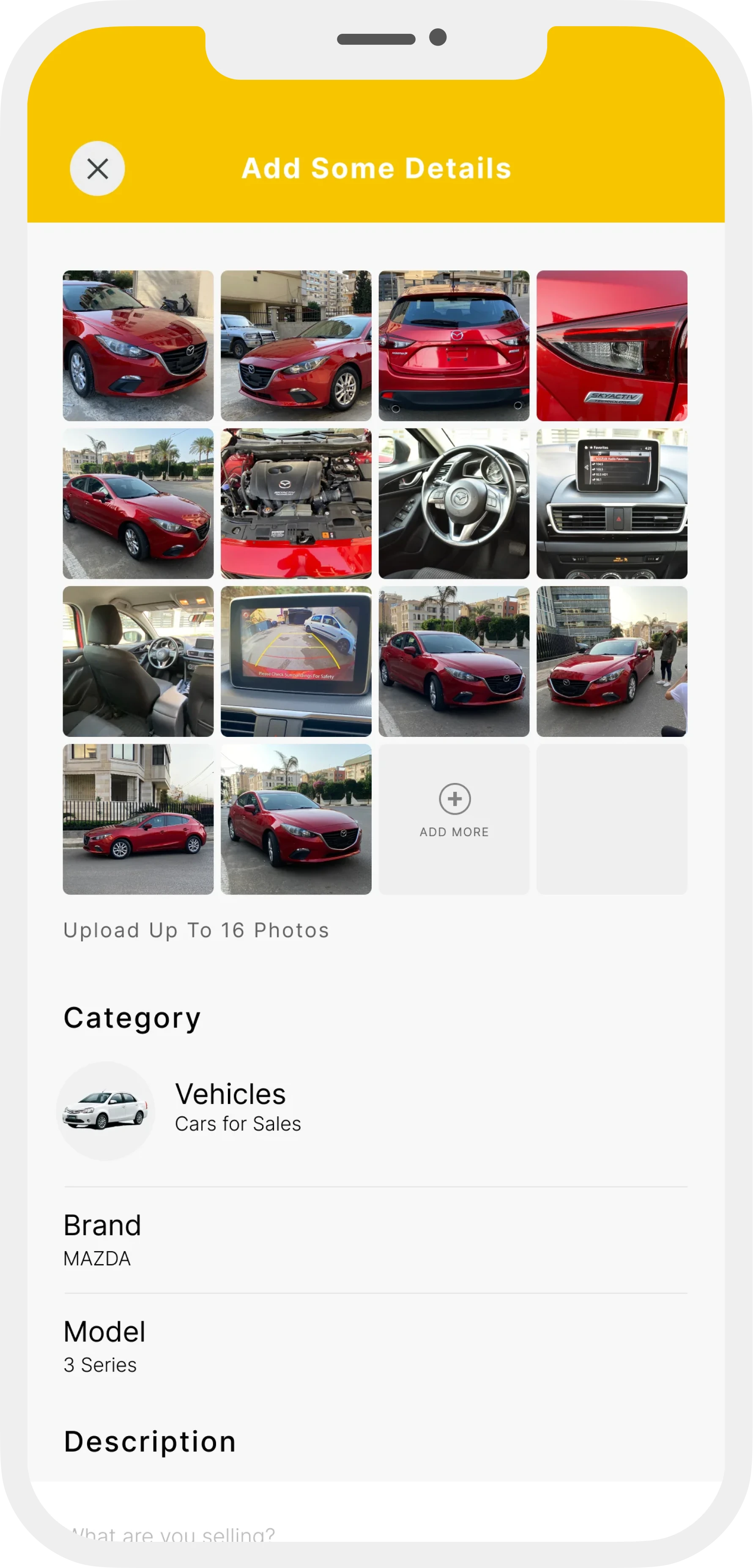 Nazzela listing details screen